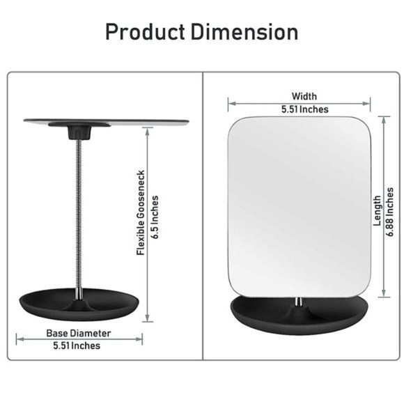 Table Vanity Mirror with Stand - Makeup Mirror - Adjustable Flexible Gooseneck - Picture 6 of 7